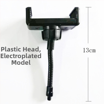 Prstenové svetlo s ohybnou trubou a držiakom na telefón pre živé vysielanie — kovové telo, model Hose, príslušenstvo osvetlenia