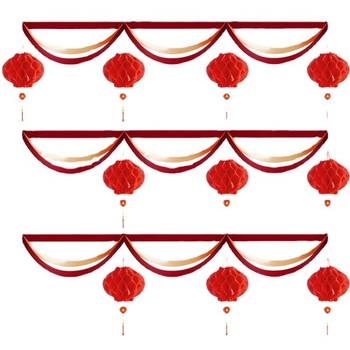 Σετ διακόσμησης γάμου για αυλή με φαναράκια, γιρλάντες και κορδέλες από πλαστικό