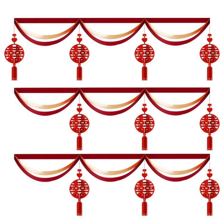 Σετ διακόσμησης γάμου για αυλή με φαναράκια, γιρλάντες και κορδέλες από πλαστικό