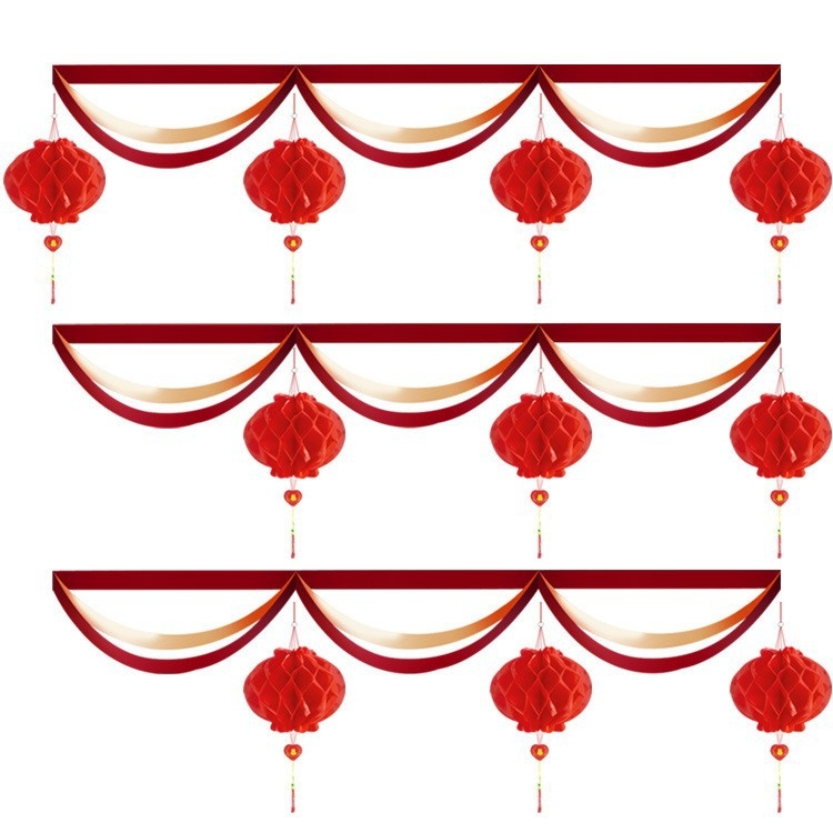 Σετ διακόσμησης γάμου για αυλή με φαναράκια, γιρλάντες και κορδέλες από πλαστικό