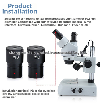Окуляр за стерео микроскоп с широк ъгъл обзор, увеличение 5×/10×/15×/20×, Nishin, индустриален микроскоп.