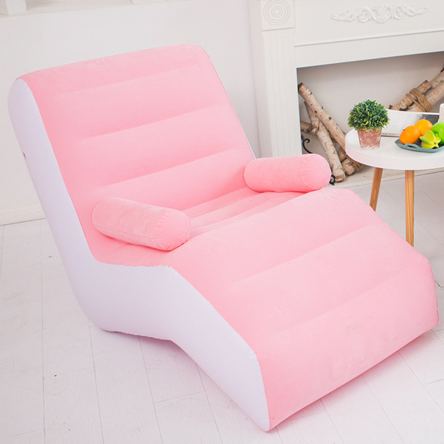 Canapea gonflabilă pliabilă cu design în formă de S, tapițerie plușată, Brand Unique, Material: Altul, Categorie: Altul