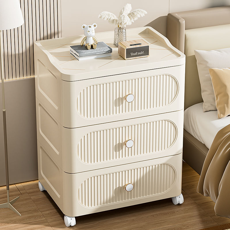 Fiókos tároló szekrény görgőkkel — PP anyag, 0–5 L kapacitás, egyszerű stílus, hordozható