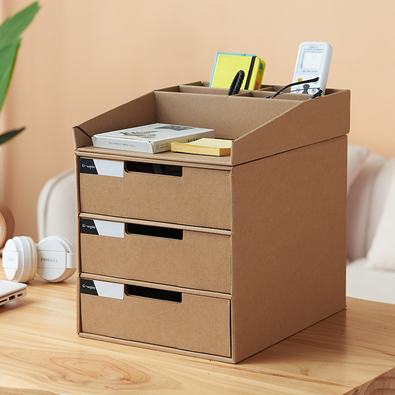 Organizator za stol od Kraft papira s pregradama, 2–4 sloja, povlačni mehanizam
