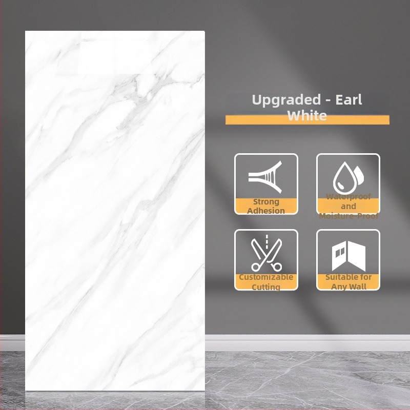 Samoljepljiva zidna naljepnica: ploča s imitacijom mramora od aluminijsko-plastičnog panela, PVC dekorativna zidna naljepnica, moderni minimalistički stil, 5+ komada