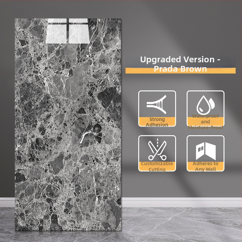 Samoljepljiva zidna naljepnica: ploča s imitacijom mramora od aluminijsko-plastičnog panela, PVC dekorativna zidna naljepnica, moderni minimalistički stil, 5+ komada