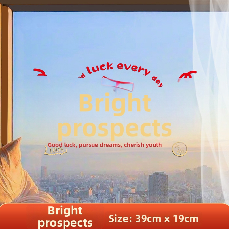 Okenná dekoratívna nálepka – elektrostatická fólia, šťastný znak pre sťahovanie, balená v opp vrecku, darček