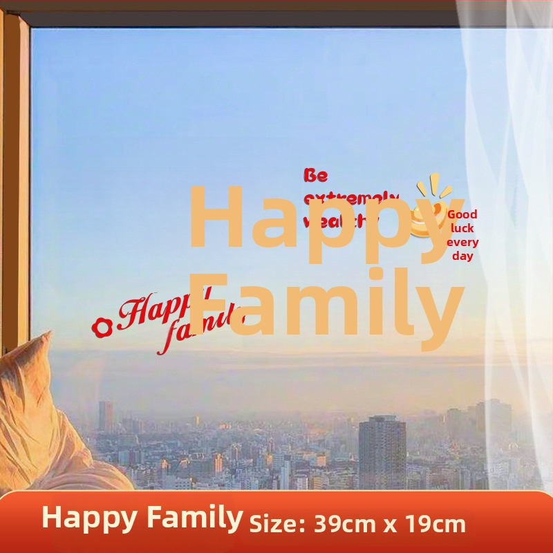 Okenná dekoratívna nálepka – elektrostatická fólia, šťastný znak pre sťahovanie, balená v opp vrecku, darček