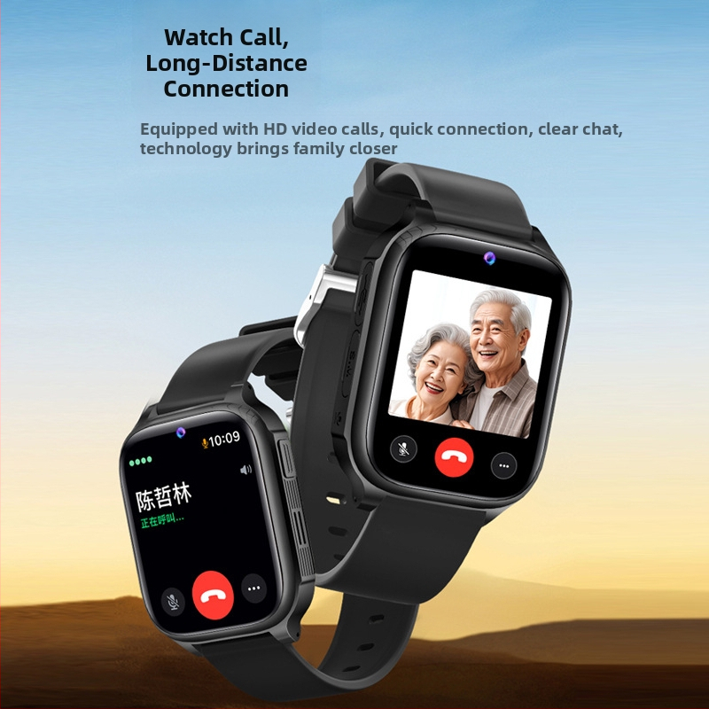 Смарт часовник с 4G SOS едно натискане на повикване, измерване на кръвно налягане, сърдечна честота, SpO2 и водоустойчив.
