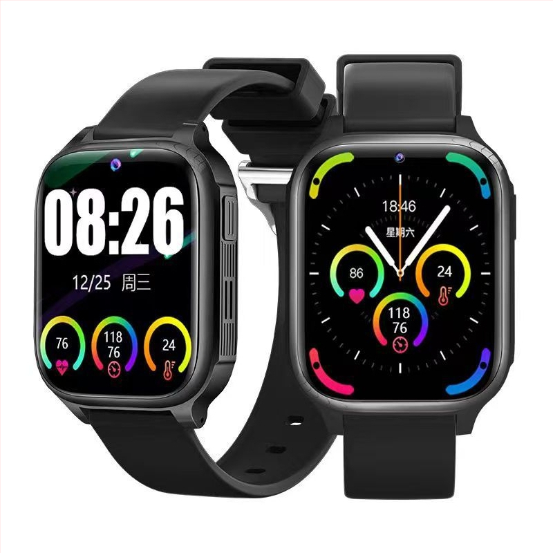 Смарт часовник с 4G SOS едно натискане на повикване, измерване на кръвно налягане, сърдечна честота, SpO2 и водоустойчив.