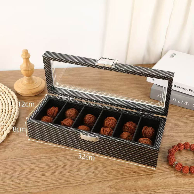 Stolna kutija za nakit od drveta oraha, dizajn glave lava, prikaz otporan na prašinu, dvostruki pretinci