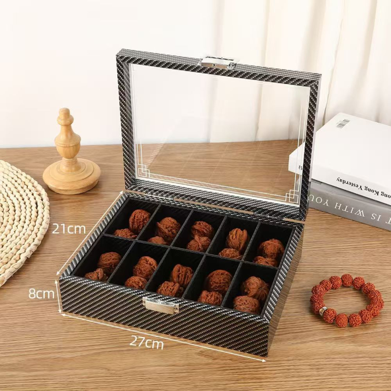 Stolna kutija za nakit od drveta oraha, dizajn glave lava, prikaz otporan na prašinu, dvostruki pretinci