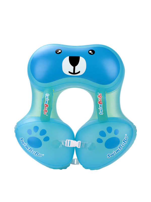 Παιδικός δακτύλιος κολύμβησης, ενισχυμένος σχεδιασμός στις μασχάλες, μοτίβο αρκουδάκι καρτούν, PVC φιλικό προς το περιβάλλον, πάχος 0,35 mm, χειροκίνητη πλήρωση