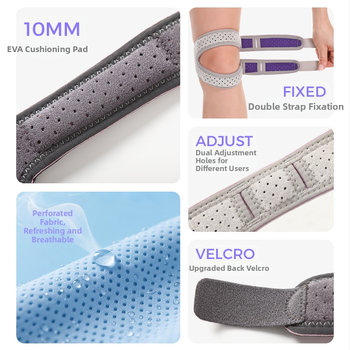 Bandă patelară Lycra pentru genunchi, silicon antiderapant, curea reglabilă, protecție amortizantă pentru adulți