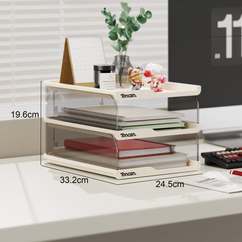 Stolni regač za dokumente, prozirni višeslojni, model HC-1010, PP+PET plast, kapacitet 2 L