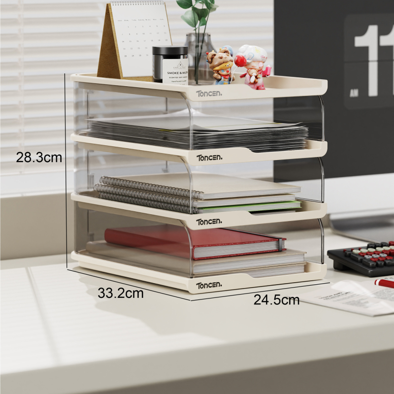 Stolni regač za dokumente, prozirni višeslojni, model HC-1010, PP+PET plast, kapacitet 2 L
