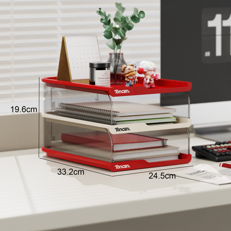 Stolni regač za dokumente, prozirni višeslojni, model HC-1010, PP+PET plast, kapacitet 2 L