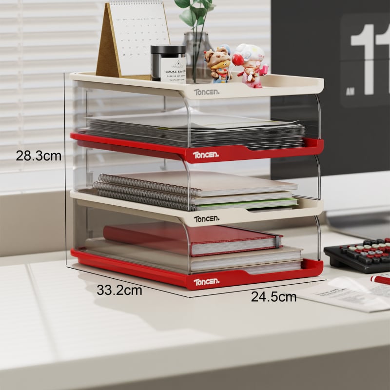 Stolni regač za dokumente, prozirni višeslojni, model HC-1010, PP+PET plast, kapacitet 2 L