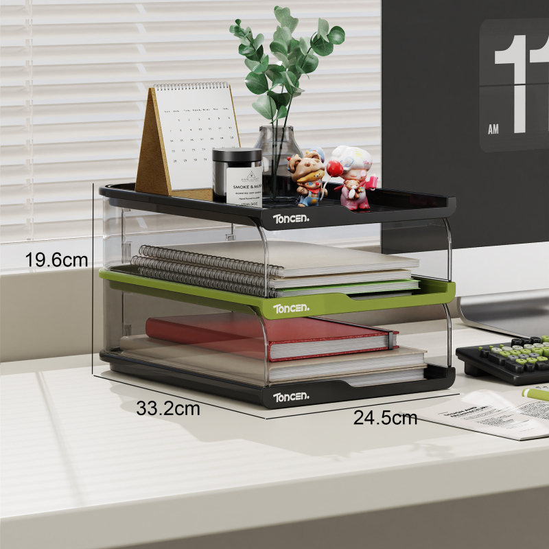 Stolni regač za dokumente, prozirni višeslojni, model HC-1010, PP+PET plast, kapacitet 2 L