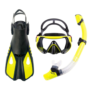 Σετ σνόρκελινγκ ενηλίκων: μάσκα, πλήρως στεγνός σωλήνας, ρυθμιζόμενα κοντά πτερύγια — Υλικό: Σιλικόνη, TPR, Tempered Glass; Κωδικός: MSF01; Διασυνοριακή εξαγωγή: Ναι; Ιδία μάρκα: Ναι