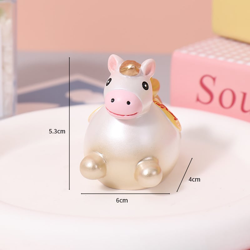 Ornament pentru consola centrală a mașinii – Anul Calului, Zodia Calului, Noroc și Pace, Figurină din rășină în stil desen animat