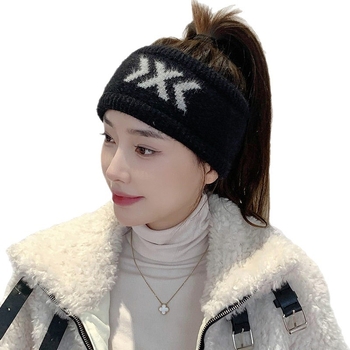 Bandă de păr sport pentru femei, acrilic, design carouri, stil stradal de vedete