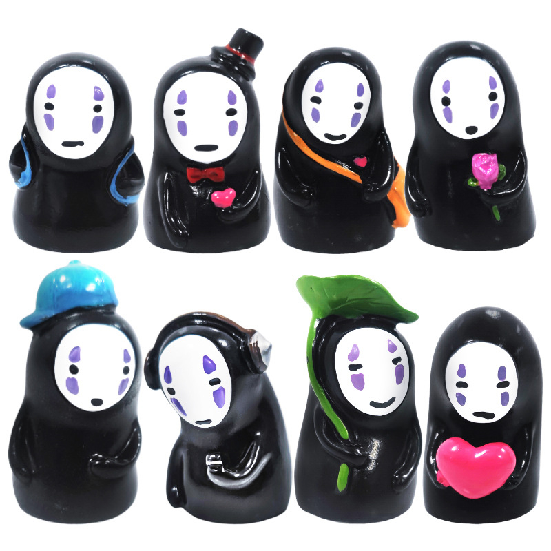 Figurină decorativă din rășină pentru casă și mașină — bărbat fără față, stil japonez; Brand: Xiaojiao la; Material: rășină; Categoria: meșteșuguri din rășină