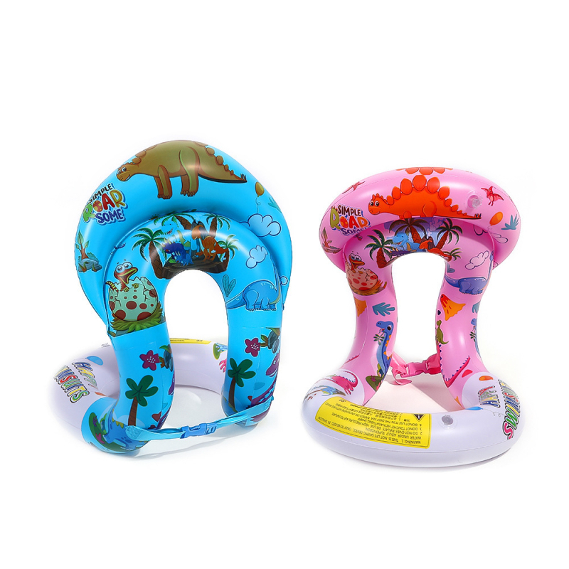 Παιδικό φουσκωτό δαχτυλίδι πλεύσης με πλάτη — φιλικό προς το περιβάλλον PVC, Πάχος PVC 20, cartoon μοτίβο, χειροκίνητο φούσκωμα