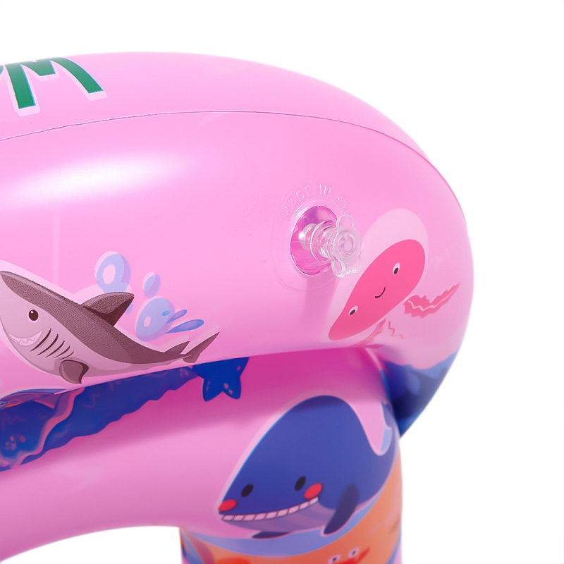 Παιδικό φουσκωτό δαχτυλίδι πλεύσης με πλάτη — φιλικό προς το περιβάλλον PVC, Πάχος PVC 20, cartoon μοτίβο, χειροκίνητο φούσκωμα