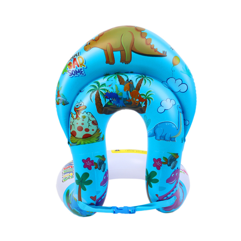 Παιδικό φουσκωτό δαχτυλίδι πλεύσης με πλάτη — φιλικό προς το περιβάλλον PVC, Πάχος PVC 20, cartoon μοτίβο, χειροκίνητο φούσκωμα