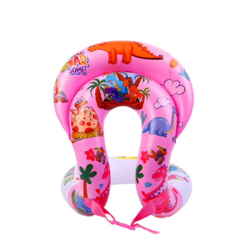 Παιδικό φουσκωτό δαχτυλίδι πλεύσης με πλάτη — φιλικό προς το περιβάλλον PVC, Πάχος PVC 20, cartoon μοτίβο, χειροκίνητο φούσκωμα