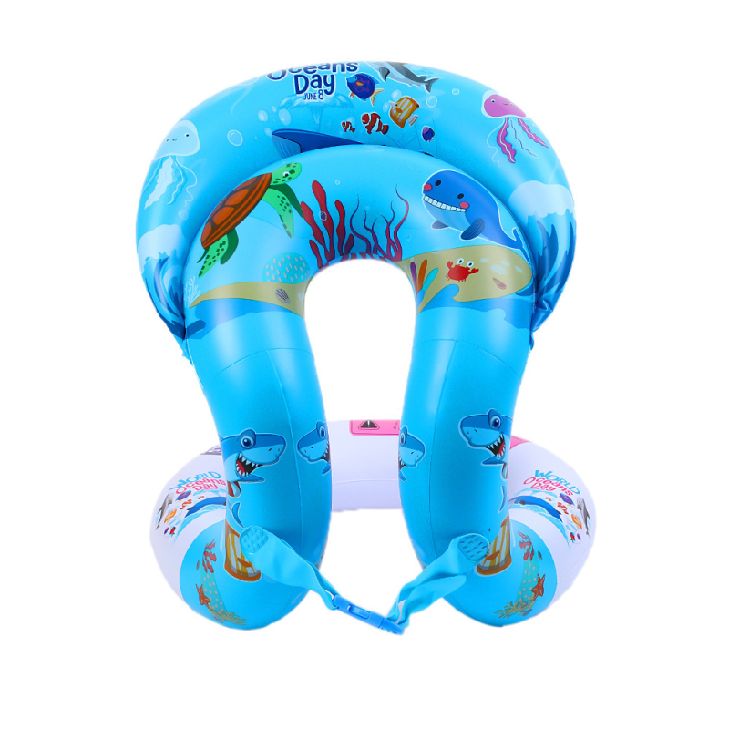 Παιδικό φουσκωτό δαχτυλίδι πλεύσης με πλάτη — φιλικό προς το περιβάλλον PVC, Πάχος PVC 20, cartoon μοτίβο, χειροκίνητο φούσκωμα
