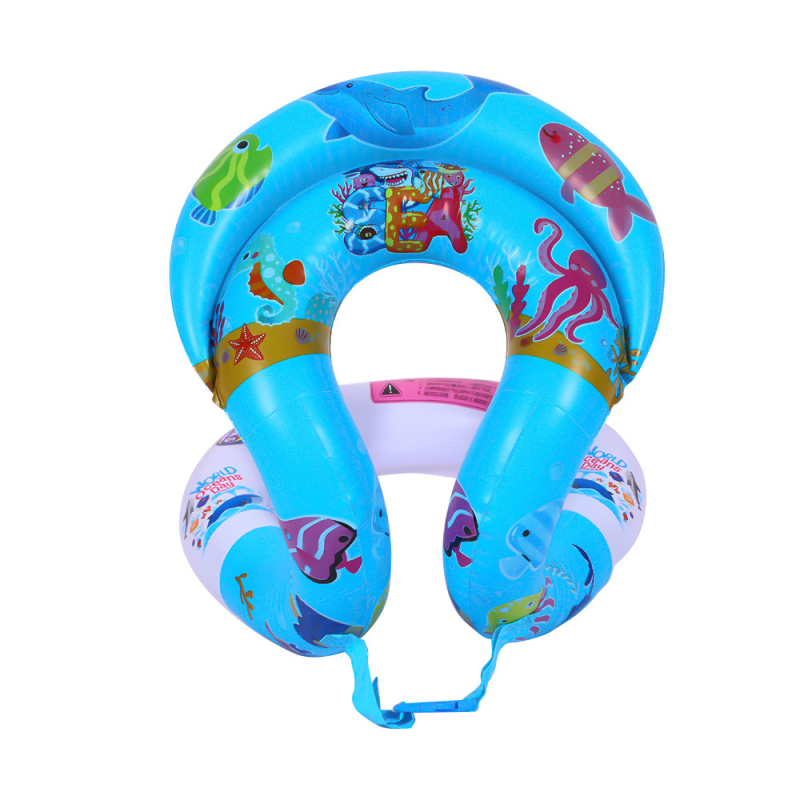 Παιδικό φουσκωτό δαχτυλίδι πλεύσης με πλάτη — φιλικό προς το περιβάλλον PVC, Πάχος PVC 20, cartoon μοτίβο, χειροκίνητο φούσκωμα