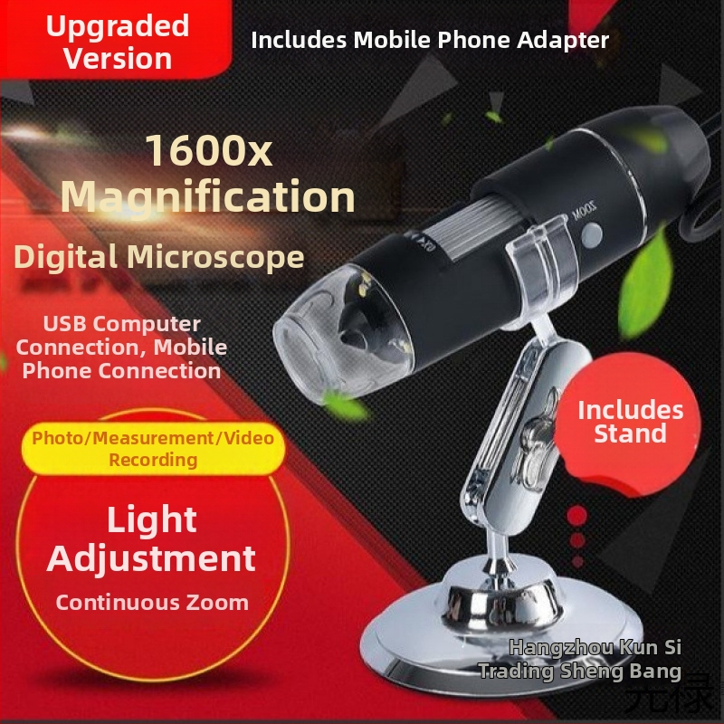 USB digitálny mikroskop s 1600× zväčšením na skúmanie kože a vlasových folikulov — kompatibilný so smartfónom, vysoké rozlíšenie snímok