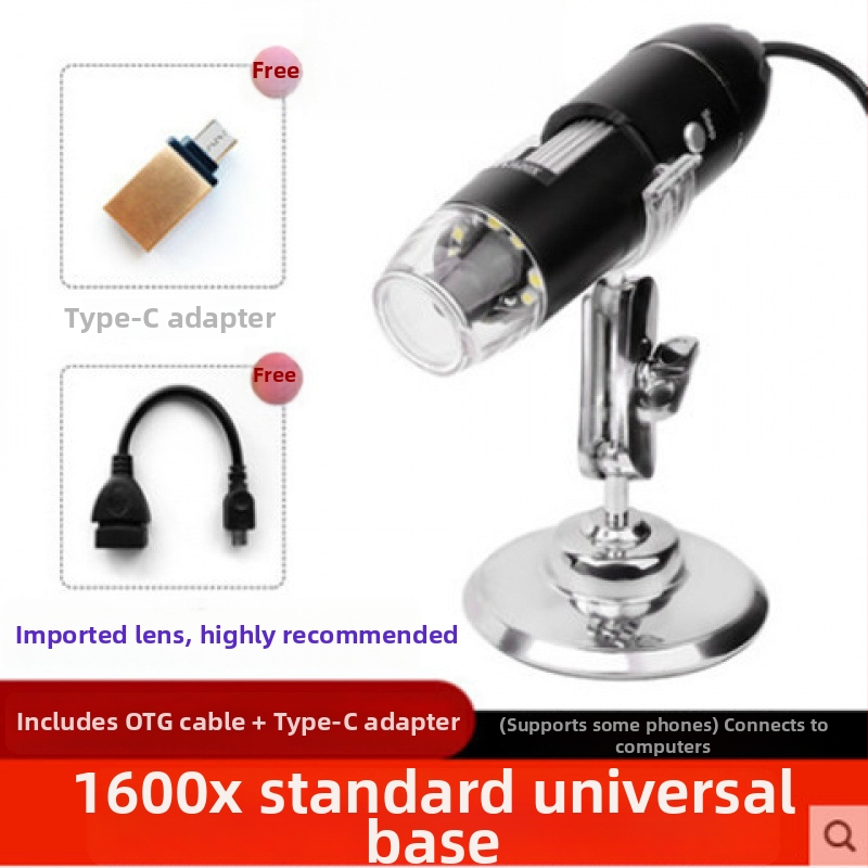 USB digitálny mikroskop s 1600× zväčšením na skúmanie kože a vlasových folikulov — kompatibilný so smartfónom, vysoké rozlíšenie snímok