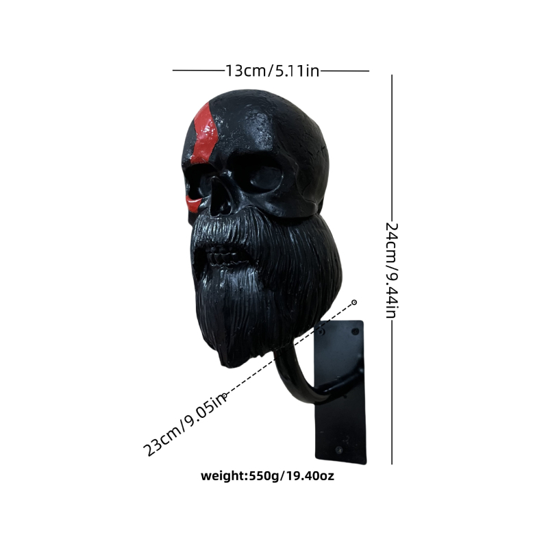 Διακοσμητικό τοίχου από ρητίνη με κρανίο σε μορφή κράνους μοτοσικλέτας, κρεμαστό διακοσμητικό για σπίτι και αυλή (Υλικό: ρητίνη; Μορφή: κράνος μοτοσικλέτας; Κατηγορία: κατασκευές από ρητίνη)