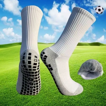 Csúszásmentes középtubus futball zokni vastag törölköző alappal, poliészter, 80–90% poliészter, mintázat összehangolt, izzadságelnyelő