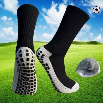 Csúszásmentes középtubus futball zokni vastag törölköző alappal, poliészter, 80–90% poliészter, mintázat összehangolt, izzadságelnyelő