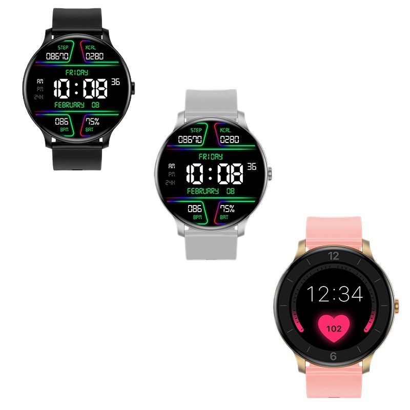 GT2 Смарт часовник с кръгъл TFT дисплей, мониторинг на сърдечната честота и сатурацията на кислорода в кръвта, NFC, Bluetooth разговори и безжично зареждане