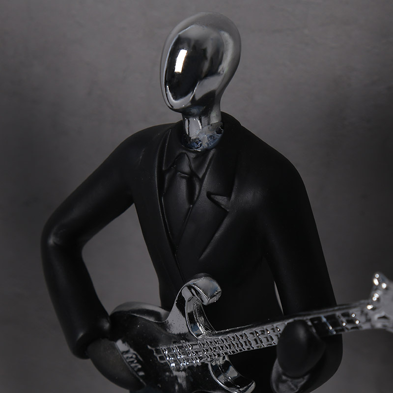 Γλυπτό ρητίνης με χαρακτήρες μουσικής μπάντας – Σκανδιναβικός μινιμαλιστικός σχεδιασμός για καθιστικό, διακοσμητικό για τηλεόραση και κρασί, αφαιρετική τέχνη, Violin