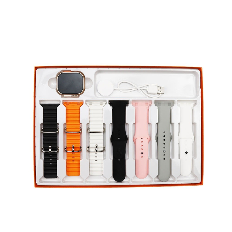 Pametni sat S9 s kompletnim setom od 7 narukvica – 7-u-1 dizajn, mjerenje otkucaja srca, SpO2, praćenje sna, brojanje koraka, bežično punjenje