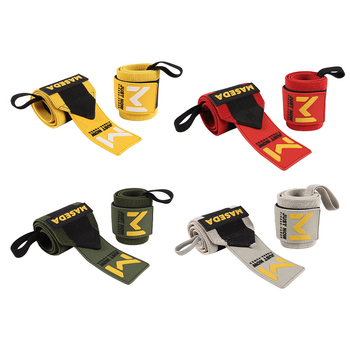 Csuklóvédő szíj – Univerzális illeszkedés; Anyagok: poliészter/nylon/természetes latex fonal; Alkalmas súlyemelésre, futásra, fitneszre és fekvenyomásra; Testreszabható