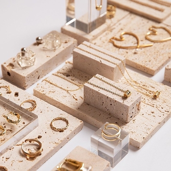 Fundal de pânză pentru fotografierea produselor cu bloc de piatră de peșteră și placă de marmură naturală, pentru cercei și coliere (Timp de lansare pe piață: 2022; Sursă: Spot; Tip: Pânză de fundal; Scenarii: Fotografierea produselor; Material: Piatră de 