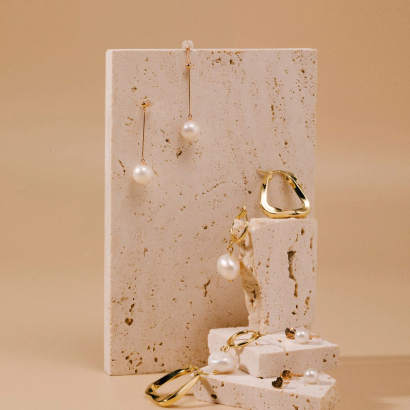 Fundal de pânză pentru fotografierea produselor cu bloc de piatră de peșteră și placă de marmură naturală, pentru cercei și coliere (Timp de lansare pe piață: 2022; Sursă: Spot; Tip: Pânză de fundal; Scenarii: Fotografierea produselor; Material: Piatră de 