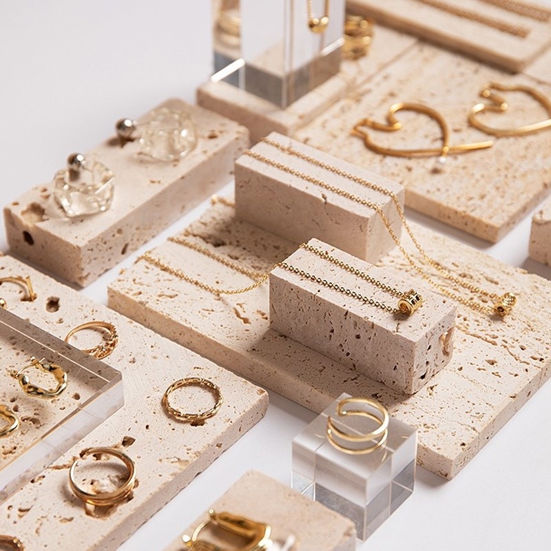 Fundal de pânză pentru fotografierea produselor cu bloc de piatră de peșteră și placă de marmură naturală, pentru cercei și coliere (Timp de lansare pe piață: 2022; Sursă: Spot; Tip: Pânză de fundal; Scenarii: Fotografierea produselor; Material: Piatră de 