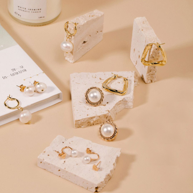 Fundal de pânză pentru fotografierea produselor cu bloc de piatră de peșteră și placă de marmură naturală, pentru cercei și coliere (Timp de lansare pe piață: 2022; Sursă: Spot; Tip: Pânză de fundal; Scenarii: Fotografierea produselor; Material: Piatră de 