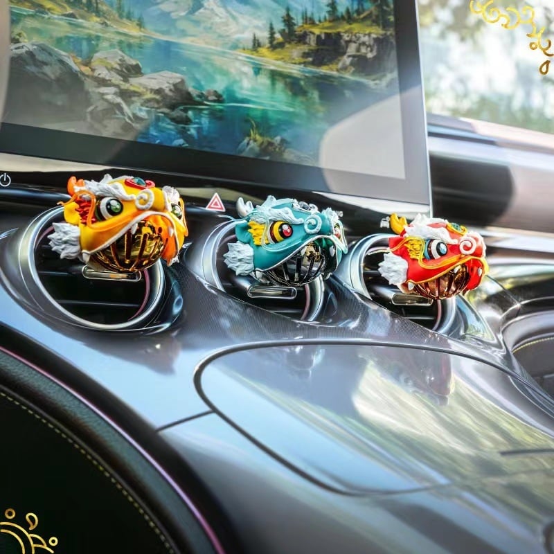 GEEKFUN Ples zmaja i buđenje lava — držač parfema za auto, privjesak za zračni otvor, plastika, aromatičan, orijentalni miris