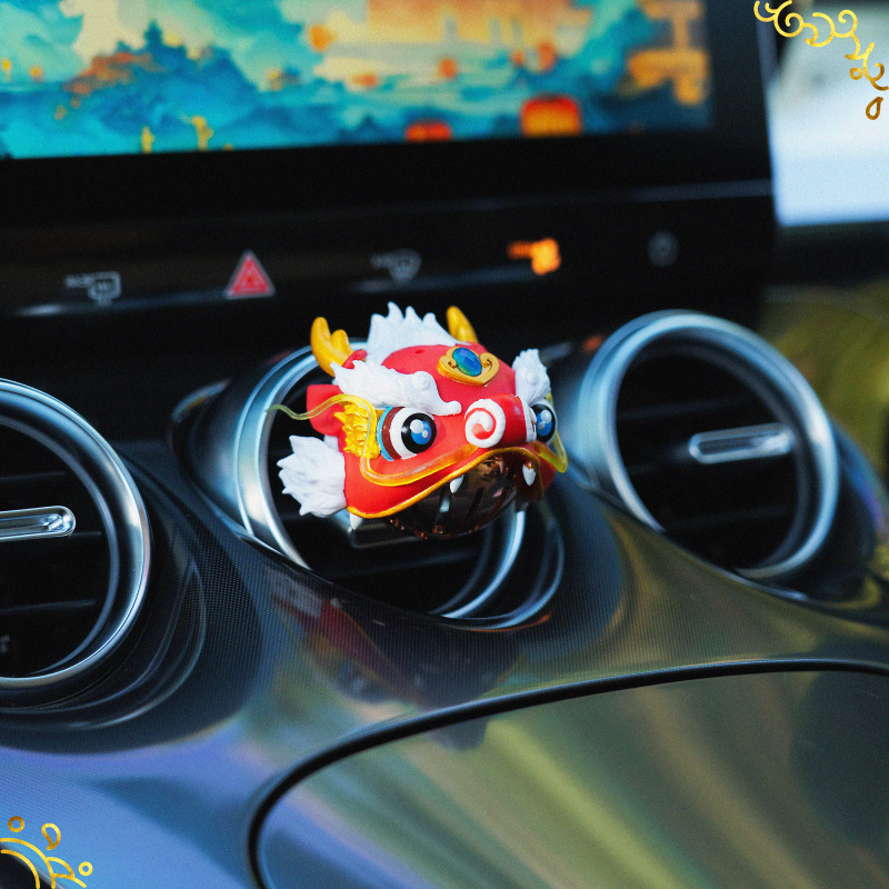 GEEKFUN Ples zmaja i buđenje lava — držač parfema za auto, privjesak za zračni otvor, plastika, aromatičan, orijentalni miris