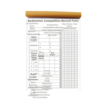 Tabuľka skóre s náhradnými kartami a taktickou doskou pre basketbal, futbal, badminton a stolný tenis; papier, 500 listov, tlač loga, prispôsobenie