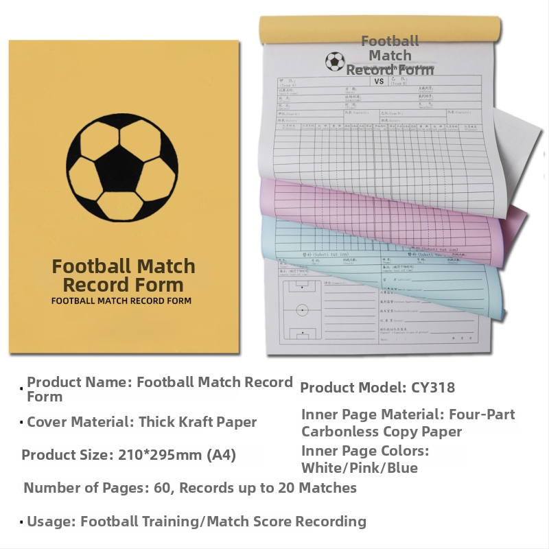 Tabuľka skóre s náhradnými kartami a taktickou doskou pre basketbal, futbal, badminton a stolný tenis; papier, 500 listov, tlač loga, prispôsobenie